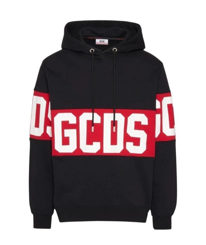 GCDS felpa nera con cappuccio