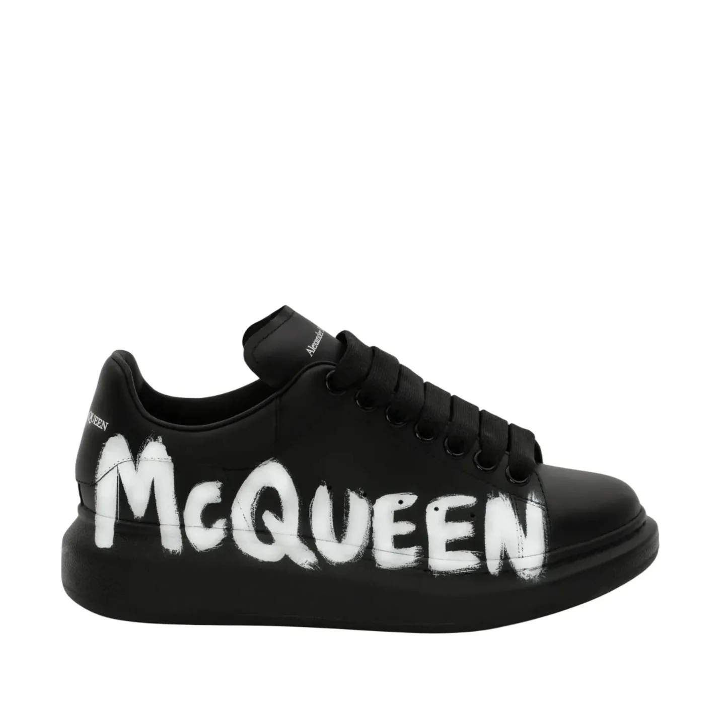 Alexander mcqueen nera in pelle con graffiti