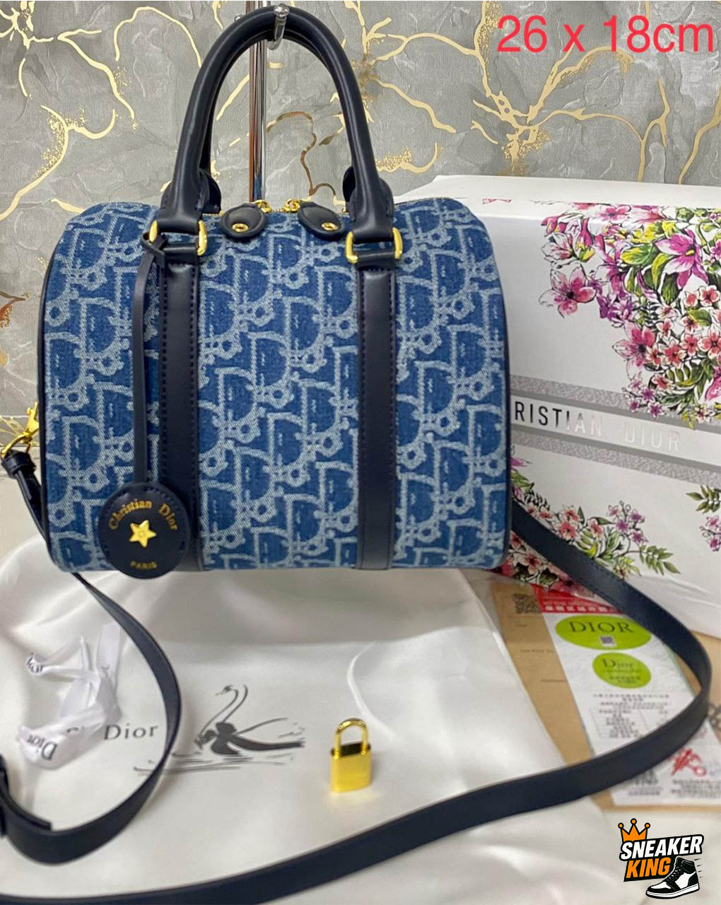 Christian dior borsa nera e azzurra